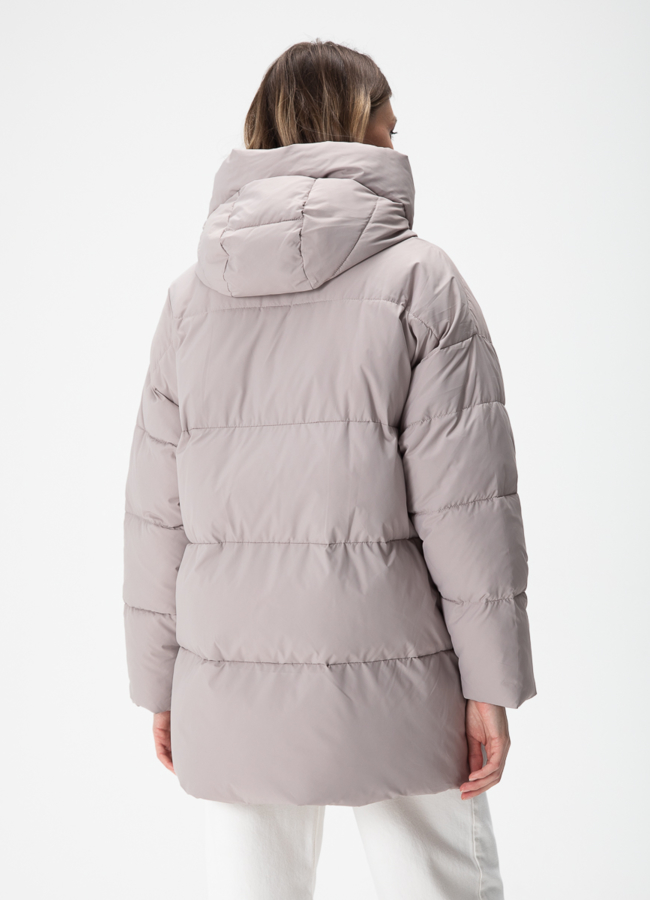 Женский пуховик с капюшоном  модель № 28416 универмаг малина