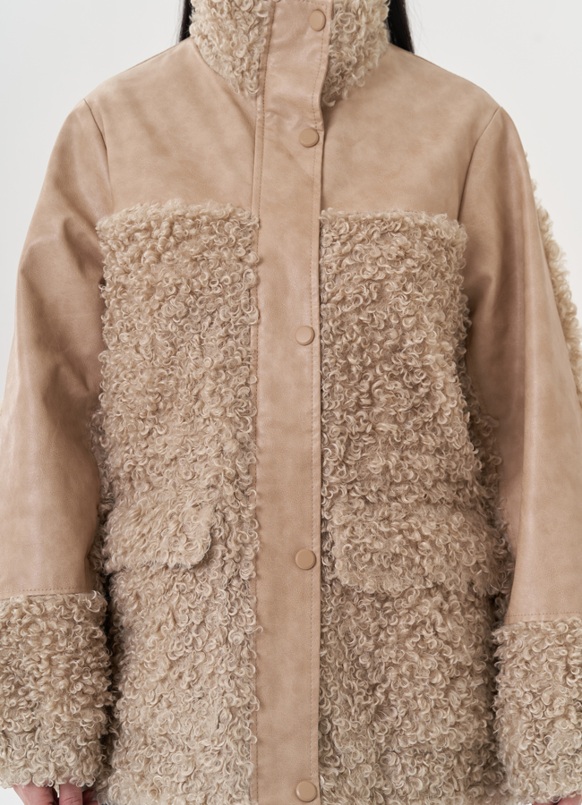 Комбинированный жакет из эко кожи модель № 26852 универмаг малина