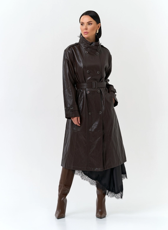 Женский плащ из эко кожи