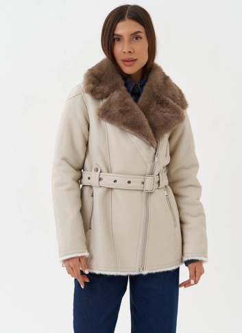 Дубленка "косуха" из эко кожи фото