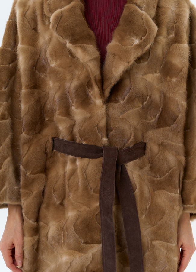 Шуба из меха норки с английским воротником модель № 31181 универмаг малина