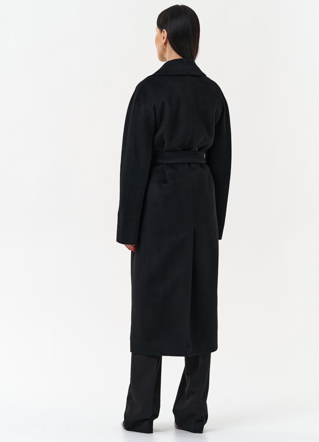 фото Классическое женское пальто в черном цвете модель № 21307