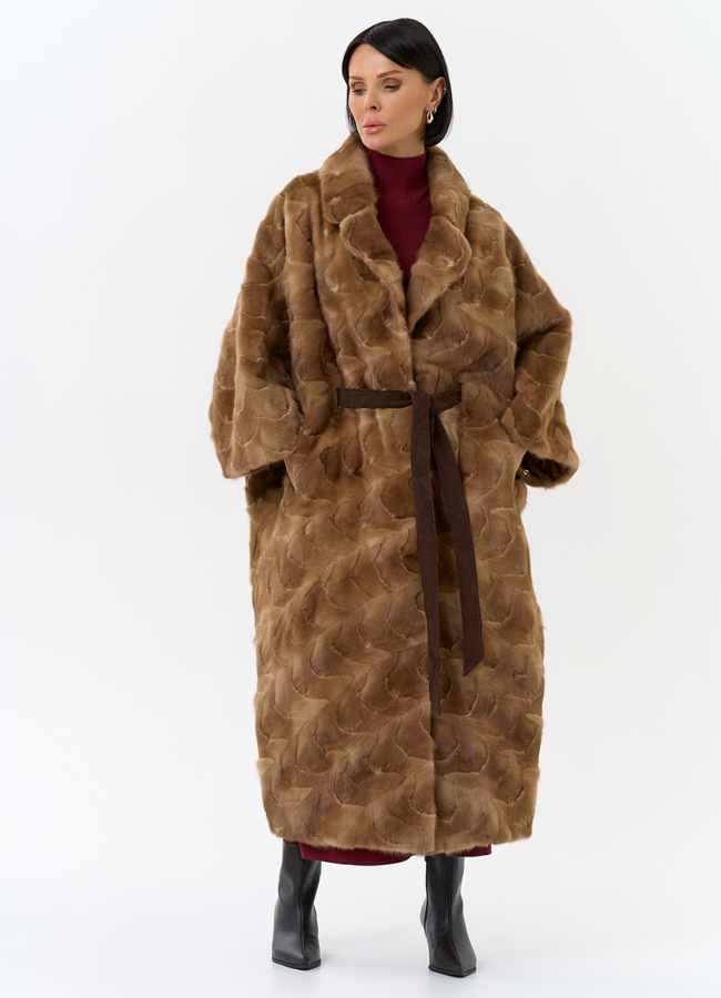 Шуба из меха норки с английским воротником модель № 31181 универмаг малина