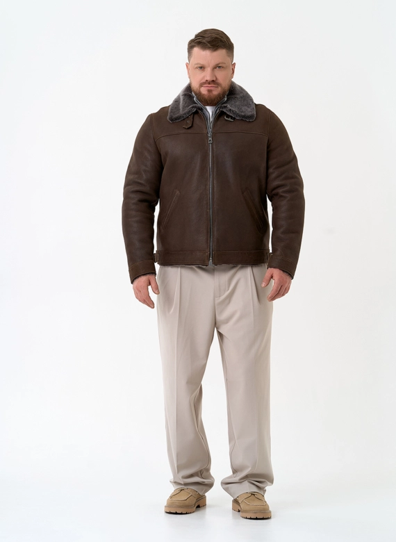 Мужская натуральная дубленка фото