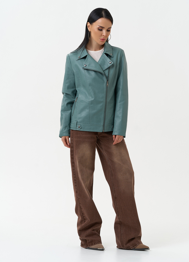 Женская куртка косуха из эко кожи модель № 30385 в кредит