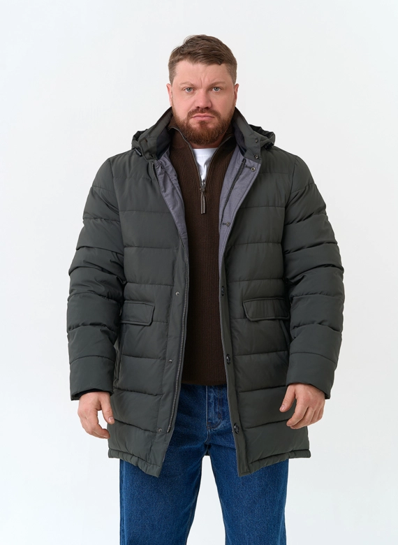 Мужской пуховик с капюшоном фото