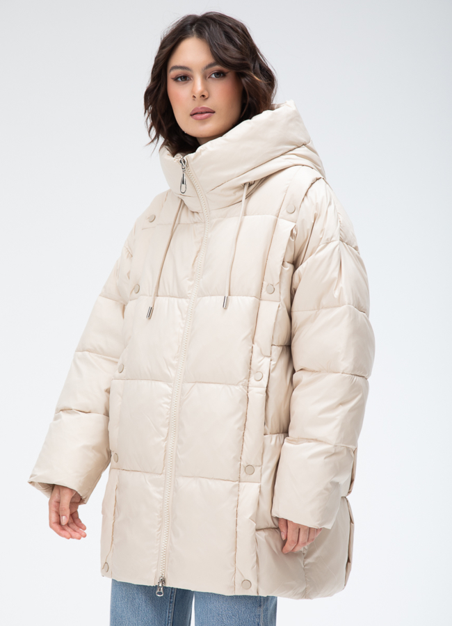 Женский пуховик с капюшоном  модель № 28006 в кредит