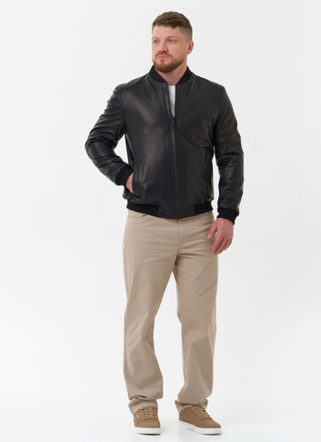 Мужская куртка бомбер из натуральной кожи