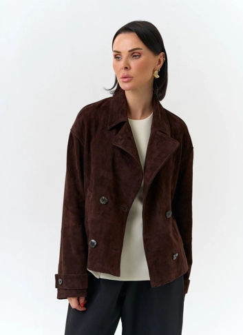 Женская куртка из натуральной замши фото