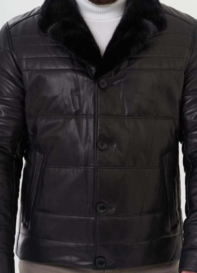 Мужская куртка из натуральной кожи модель № 26181 универмаг малина фото