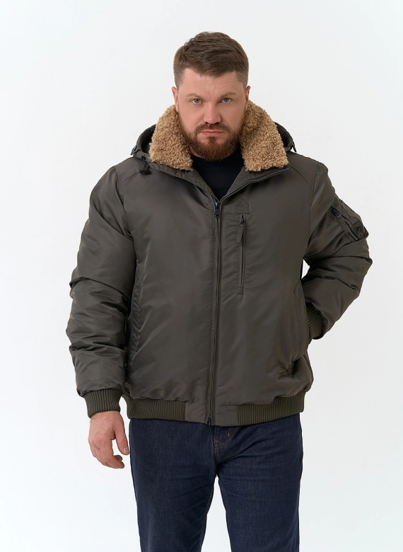 Мужская куртка бомбер с капюшоном фото