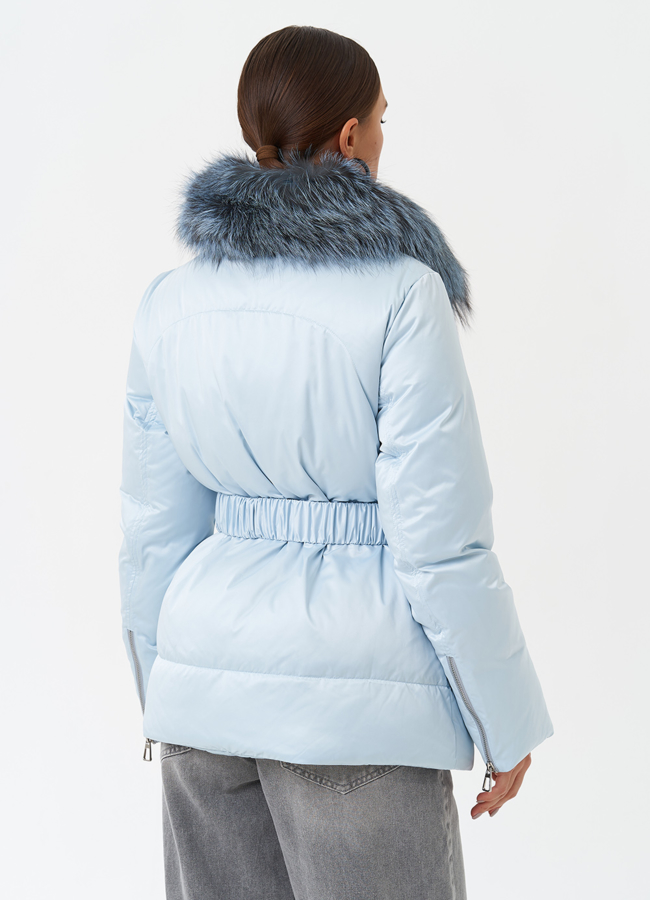 Пуховик с мехом чернобурки модель № 28573 универмаг малина