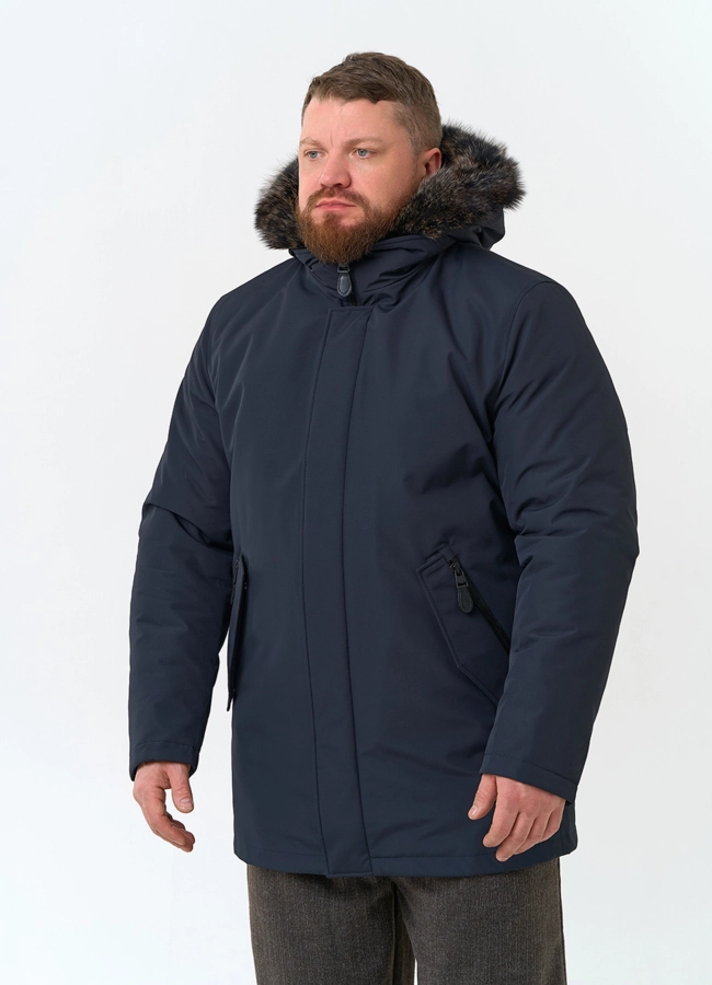 Парка мужская на мехе из волка модель № 34427 универмаг малина фото
