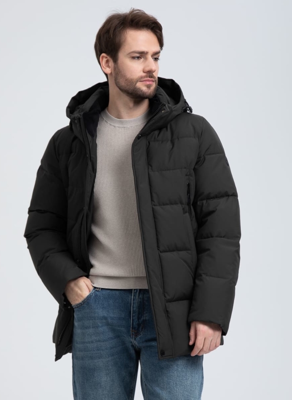 Мужской пуховик с капюшоном 